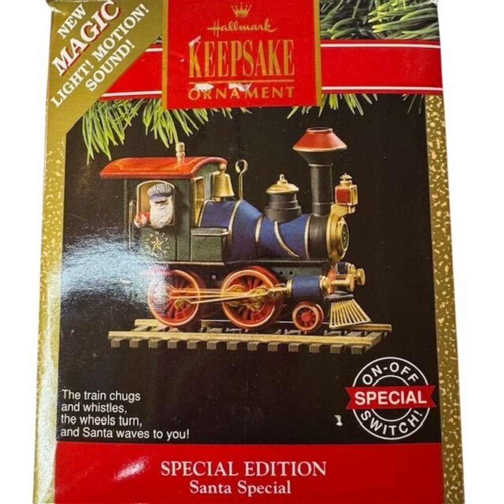 Hallmark Keepsake Ornament Special Edition Santa Special Train Magic Light Motio